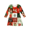 thumbnail image 5 of Kids Christmas Dresses for Girls Long Sleeve Classic Christmas Graphic A-Line Dresses Flowy Winter Dresses Christmas Outfits Girls 7-8 Years, 5 of 5