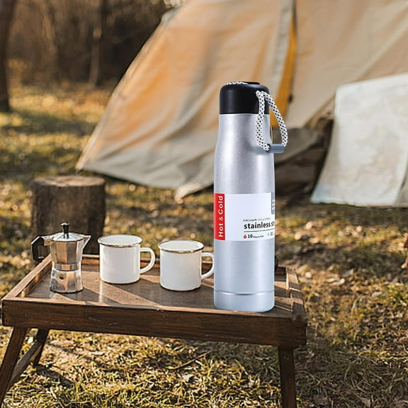 Begzeat Stainless Steel Insulated Tumbler - Large Capacity, Drawstring Knight Cup, Ideal for Outdoor Adventures, Hiking, and Sports - Durable, Leak-Proof Travel Kettle,Silver