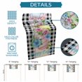 thumbnail image 6 of Easter Table Runner 120 Inches, Spring Watercolor Bunny Eggs Flowers Black Plaid Bed Runner Dresser Scarves Tabletop for Indoor Outdoor Parties/Ceremony/Banquet, 13"x 120", 6 of 8