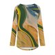 thumbnail image 4 of Blusa de manga larga con cuello redondo para mujer, informal, Sexy, a la moda, con estampado holgado Pompotops  FGAJ5777, 4 of 5