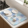 thumbnail image 3 of Dish Drying Mat Drainer Pads - Extra Large Microfiber Drying Mats for Dishes Kitchen Counter Super Absorbent Pads for Draining Racks (Blue,18"x24" ), 3 of 7