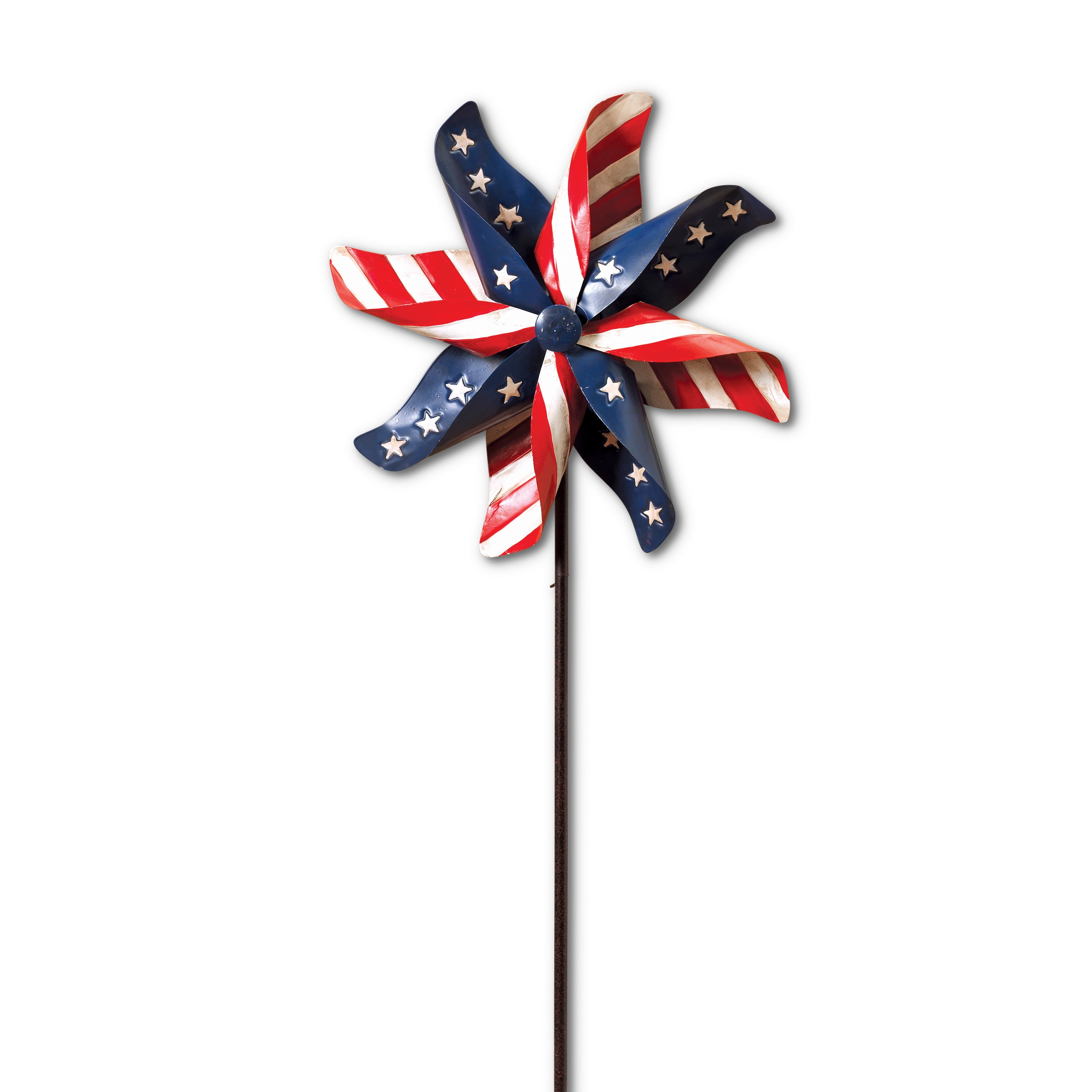 Gerson 63"H Metal Americana Pinwheel Wind Spinner