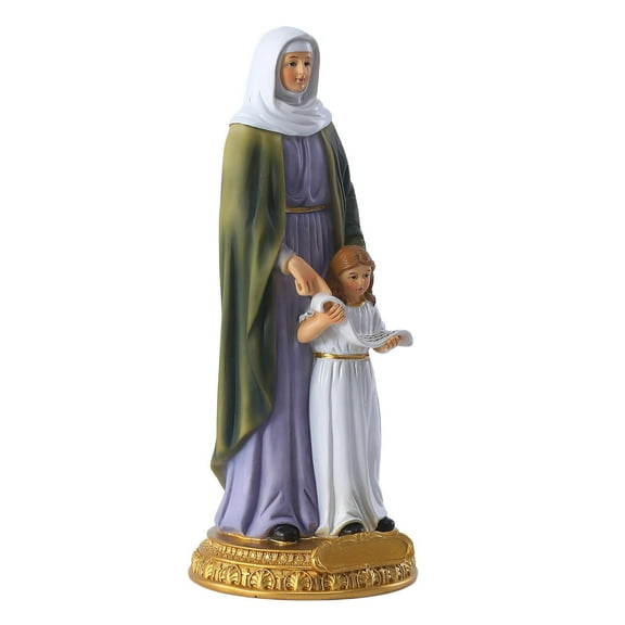 1Pc of Grace Blessed St. Anne with Mary Catholic Sculpture Garden Statue Figurine Decor for Living Room Study Cabinet