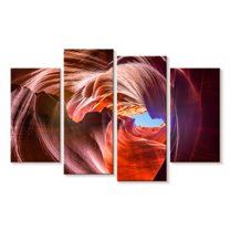 Elephant Stock Swirling Upper Antelope Canyon Wall Art - Horizontal Multi Panel Canvas - Living Room Wall Decor - Nature Multi Panel - Brown And Orange Decor - 30" x 18"