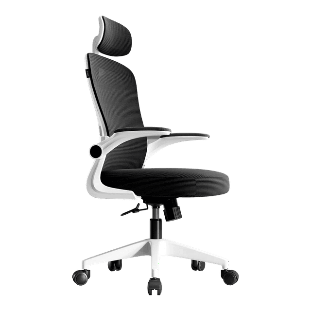 Silla De Oficina Flux Base Ec343hr Hasta 100 Kg Inclin 120° Marco Blanco Malla Negra