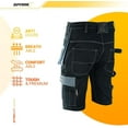 thumbnail image 4 of Mens Cargo Tactical Shorts Lightweight Triple Stitched Durable|Black-38, 4 of 5