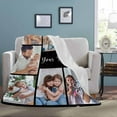 thumbnail image 5 of Custom Blanket with Photos Text，Customized Blanket Image Throw, Personalized Photo Blankets for Men Women Wife Husband Son Daughter Friend Birthday Christmas Day Wedding Memorial Gift Blankets, 5 of 5