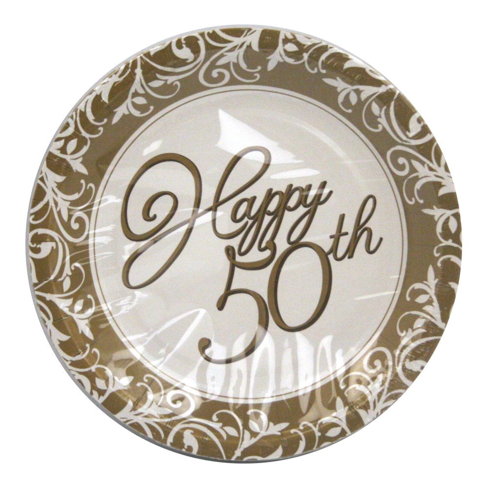 50th Anniversary Paper Dessert Plates