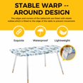 thumbnail image 4 of Blue Teal Coastal Table Cloths for 8 Foot Rectangle Tables, Coral Starfish Seaside Summer Beach Patio Waterproof Elastic Fitted Tablecloths, Washable Rectangular Table Cover for Camping, 4 of 8