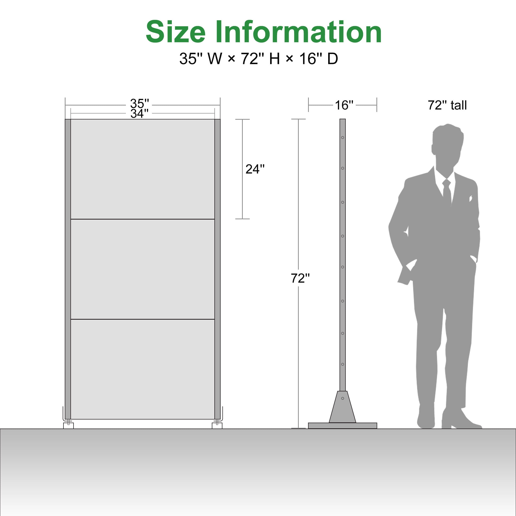 72"x35"x16" Outdoor Privacy Screen with Stand Metal Balcony Decorative Screen,Black