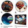 thumbnail image 3 of Designart "Blue Hot Air Ballon Mosaic" Transportation Floater Framed Wall Art Print, 3 of 7