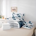 thumbnail image 6 of Homewish Boho Abstract Swirl 7pcs Queen Bedding,Minimalism Artwork Bedding Comforter Set Queen,Navy Teal,Reversible, 6 of 8