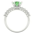 thumbnail image 4 of Clara Pucci 18K White Gold Round Cut 1Ct Simulated Green Diamond Engagement Ring + Matching Band - Luxury Box Included, 4 of 7