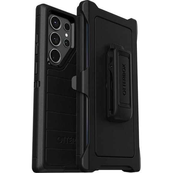 OtterBox Galaxy S23 Ultra (Only) - Defender Series Pro Case - Black - Rugged & Durable - with Port Protection - Holster Clip Kickstand - Non-Retail Packaging