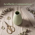 thumbnail image 4 of REGALWOVEN Small Ceramic Bud Vase Cylinder Vase, Matte Ribbed Decorative Flower Vase for Desktop, Bathroom, Home Decor Accent Green 2.4"L x 2.4"W x 5.1"H, 4 of 4
