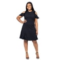 thumbnail image 2 of Plus Size Ruffle Cold Shoulder Knee Length Dress, 2 of 10