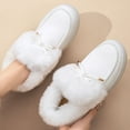 thumbnail image 5 of White Women Cozy Snow Boots With Round Toe And Flat Sole For Outdoor Indoor, 5 of 6