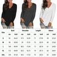 thumbnail image 4 of TEMOFON Women Tunic tops Long Sleeve fall Tops Comfy V Neck Basic Shirts Solid Color T Shirt Loose Casual Fall Blouse Black Tee black, 4 of 5