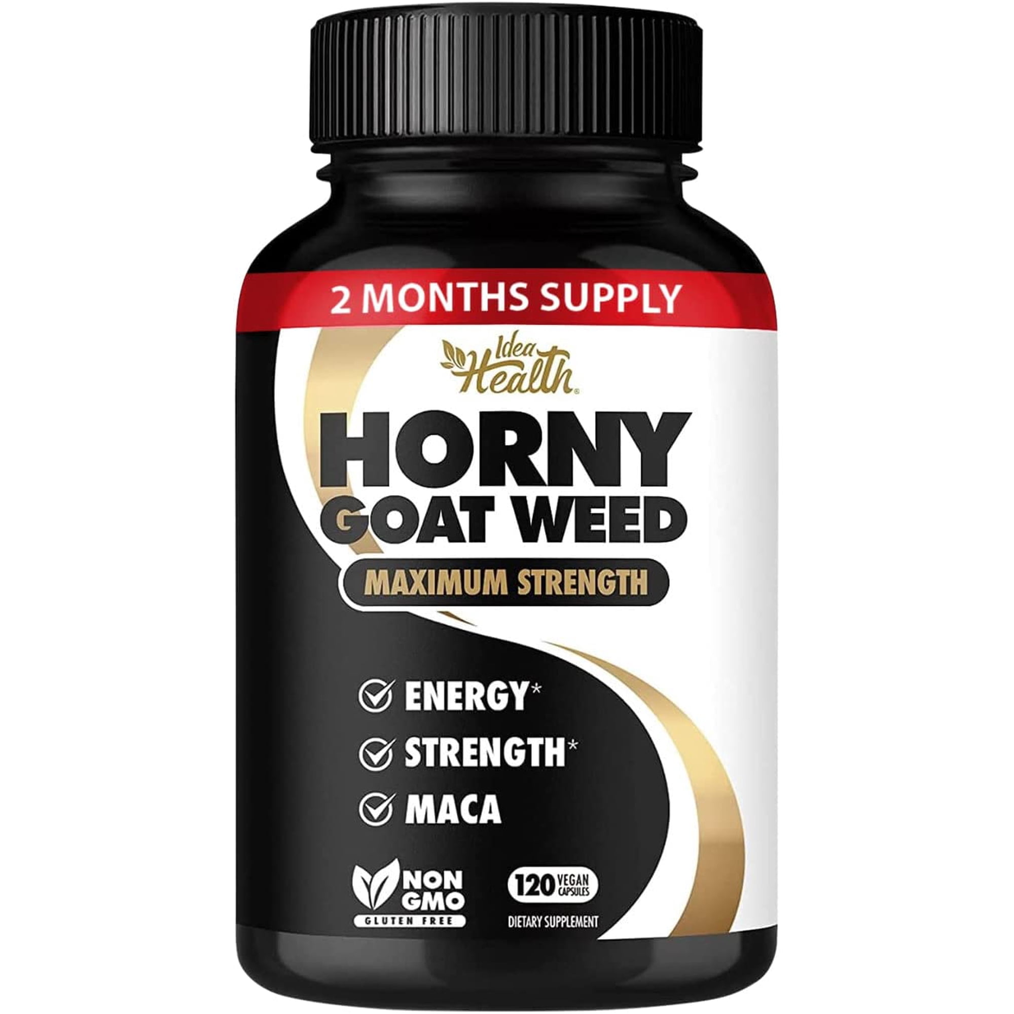 Horny Goat Weed 1275 mg Max Strength - 60 Days Supply | Energy & Performance Complex for Men and Women w/ Maca - 120 Vegan Capsules