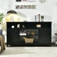 thumbnail image 5 of Costway 59'' TV Stand Media Center Console Cabinet w/ Barn Door for TV's 65'' Black, 5 of 10