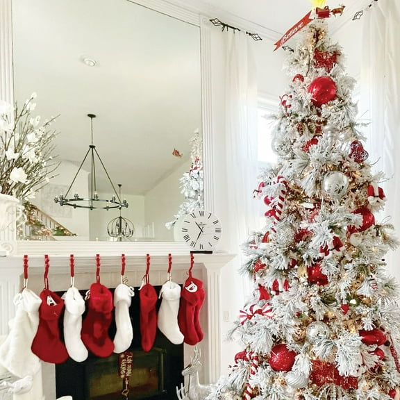 Fraser Hill Farm Snowy Flocked Pine Christmas Tree, 10 Feet Tall | Modern Tree Includes Warm White LED Lights | Artificial Tree Perfect for Indoor Christmas Decor | FFSN010-5SN