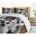 thumbnail image 5 of Ambesonne Lemur Duvet Cover Sets, Ring Tailed Monkey Animals, 2-Queen, Fawn Pale Mauve Taupe, 5 of 7