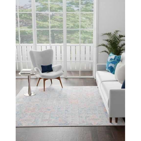 Unique Loom Timeless Collection Area Rug - Rome (7' 7" Square Blue/Ivory)