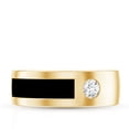 thumbnail image 4 of Rosec Jewels Promise Band Ring with Certified Moissanite and Black Enamel - 0.25 CT, 10K Yellow Gold, US 13.00, 4 of 8