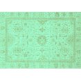 thumbnail image 1 of Ahgly Company Indoor Rectangle Oriental Turquoise Blue Traditional Area Rugs, 7' x 9', 1 of 4