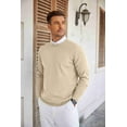 thumbnail image 4 of COOFANDY Mens Crew Neck Sweaters Long Sleeve Lightweight Knit Dress Pullover Sweaters Yellow L, 4 of 5