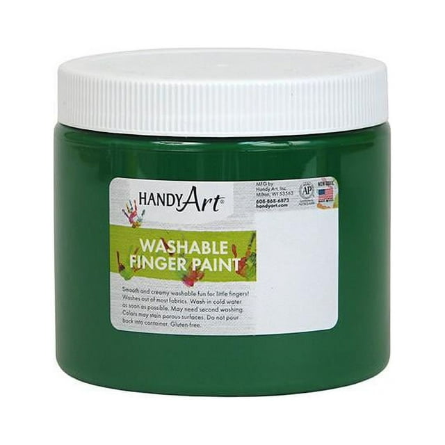 Rock Paint & Handy Art RPC241045-6 Peinture pour Doigts Lavable Verte, 16 oz - 6 Chacun