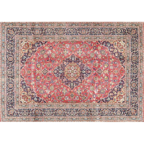 Ahgly Company Machine Washable Indoor Rectangle Traditional Cherry Red Area Rugs, 8' x 10'