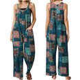 thumbnail image 1 of TRKIYQC Mujer Floral Holgado Mono con Bolsillos, Retro O-cuello Sin Mangas Suspensor Largo Mono Mono TRKIYQC moda, 1 of 8