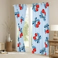 thumbnail image 3 of Feelyou Fashion Stripes Bow Black Out Curtains for Teen, Kawaii Ribbon Cherry Curtains Pack of 2 (42x63 Each), Dreamy Princess Blue Bedroom Curtains, Living Room Curtains Decor, 3 of 6