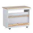 thumbnail image 6 of Euroco Kitchen Cart, Rolling Mobile Kitchen Island with Solid Wood Top and 2 Drawers, White, 6 of 10