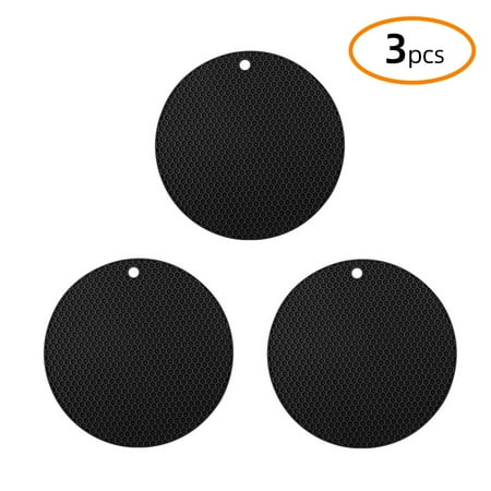 

1/2/3/4pcs Silicone Round Table Mats Extra Thick Heat-Resistant Hot Pads Insulation Placemats
