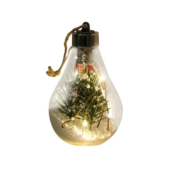 VerPetridure Led Christmas Tree Pendant Christmas LED Transparent Christmas Ball Christmas Tree Pendant Glowing