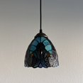 thumbnail image 6 of Tiffany Style Mini Hanging Lamp Green Brown Stained Glass LED Bulb Included 6”W*6”D*50”H, 6 of 7