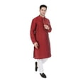 thumbnail image 2 of TRILOKI Mens Kurta Pajama Set Art Silk Ethnic Indian Traditional Wear Wedding Designer Ethnic Diwali Puja Kurta Payjama Set, 2 of 6