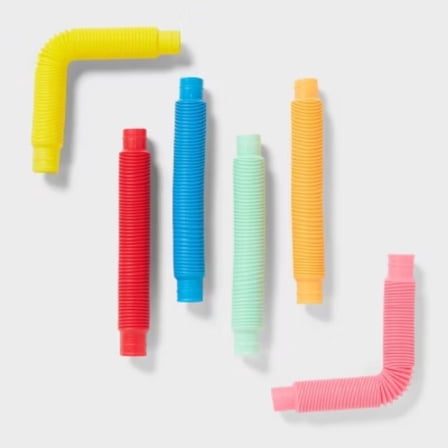 6ct Stretchy Tube Party Favors -  Pop Tubes, Dollar Section, Party Favor Toys for Kids, Multi-Colored