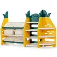 thumbnail image 6 of Topbuy 3-in-1 Kids Toy Storage Rack Pineapple Toy Organizer Storage Cabinet w/Plastic Bins & Shelves, 6 of 6