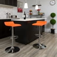 thumbnail image 4 of Contemporary Orange Vinyl Adjustable Height Barstool with Quilted Wave Seat and Chrome Base, 4 of 5