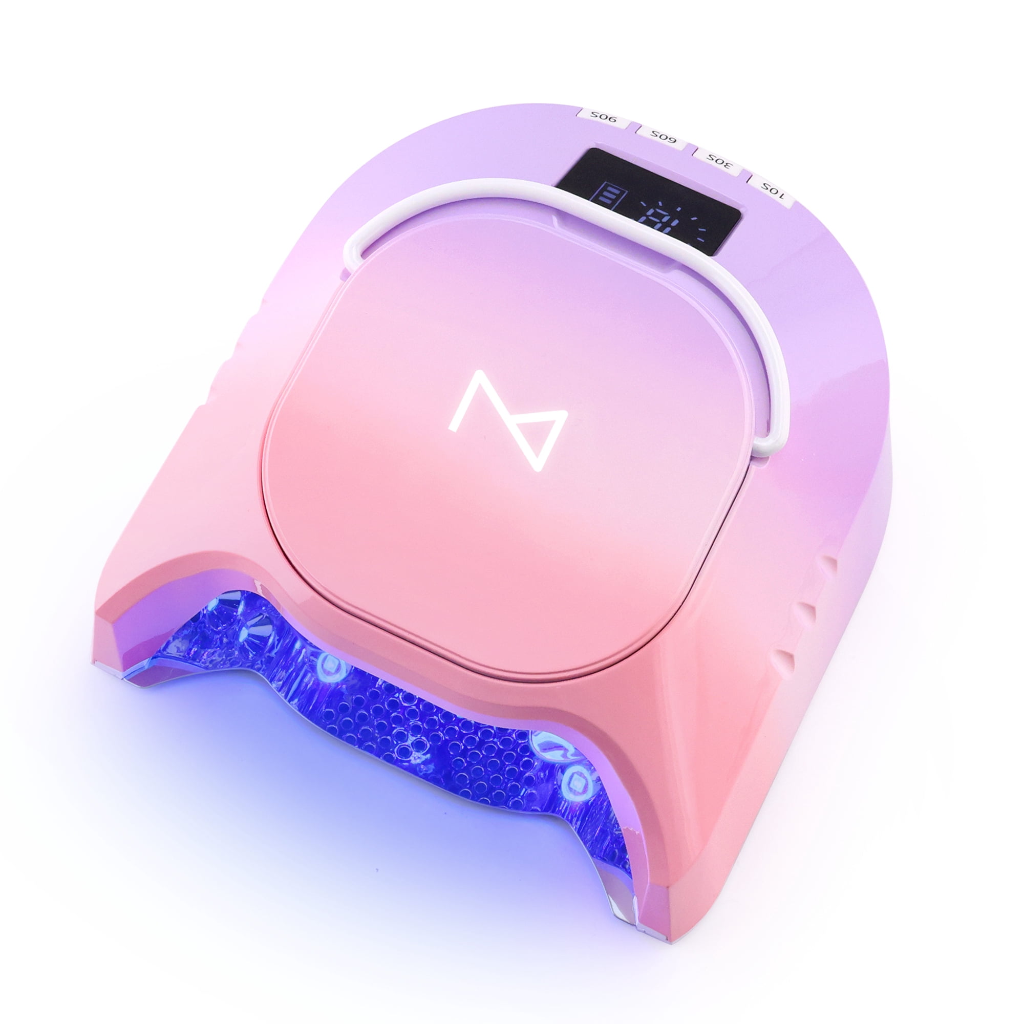M - GlowPro Professional Hybrid 86W Wireless Rechargeable UV LED Nail Curing Lamp Cordless Nail Dryer for Gel Nails, Manicure, Pedicure (Ombre Purple)