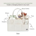 thumbnail image 4 of Parker Baby Felt Diaper Caddy Organizer, Portable Nursery Storage Bin with Handles, 3 Compartments & 8 Pockets, Baby Essentials Organizer, White, 4 of 15