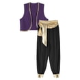 thumbnail image 3 of vastwit Men's Adult Arabian Prince Street Rat Outfits Open Front Cardigan with Pants Black L, 3 of 6
