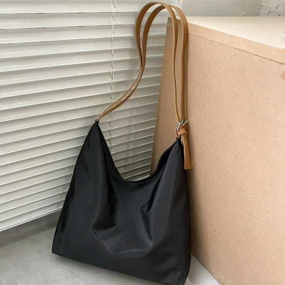 LEORX Portable Black Single Shoulder Bag Large Capacity Fashion Storage Bag