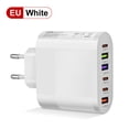 thumbnail image 1 of 65W USB Charger 6 Port PD Type C Fast Charging Adapter For iPhone 13 14 15 Samsung Xiaomi Huawei Mobile Phone Wall Quick Charger White EU Plug, 1 of 6