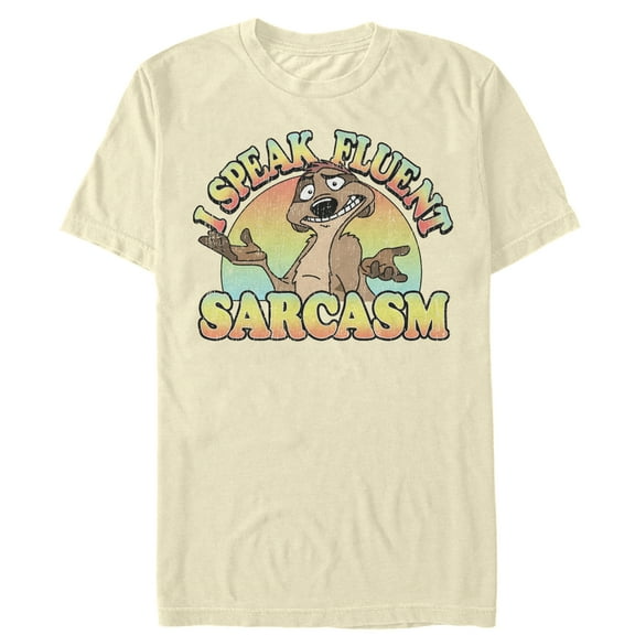 Men's Lion King Timon Speaks Fluent Sarcasm Graphic Tee Cream Medium