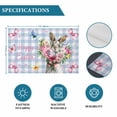 thumbnail image 6 of Easter Bunny Placemats Set of 8, Cute Rabbits Spring Daisy Flowers Blue Plaid Placemats for Dining Table, Place Mats for Kitchen Tabletop, Waterproof Wipeable Dining Table Mats Set, 6 of 9