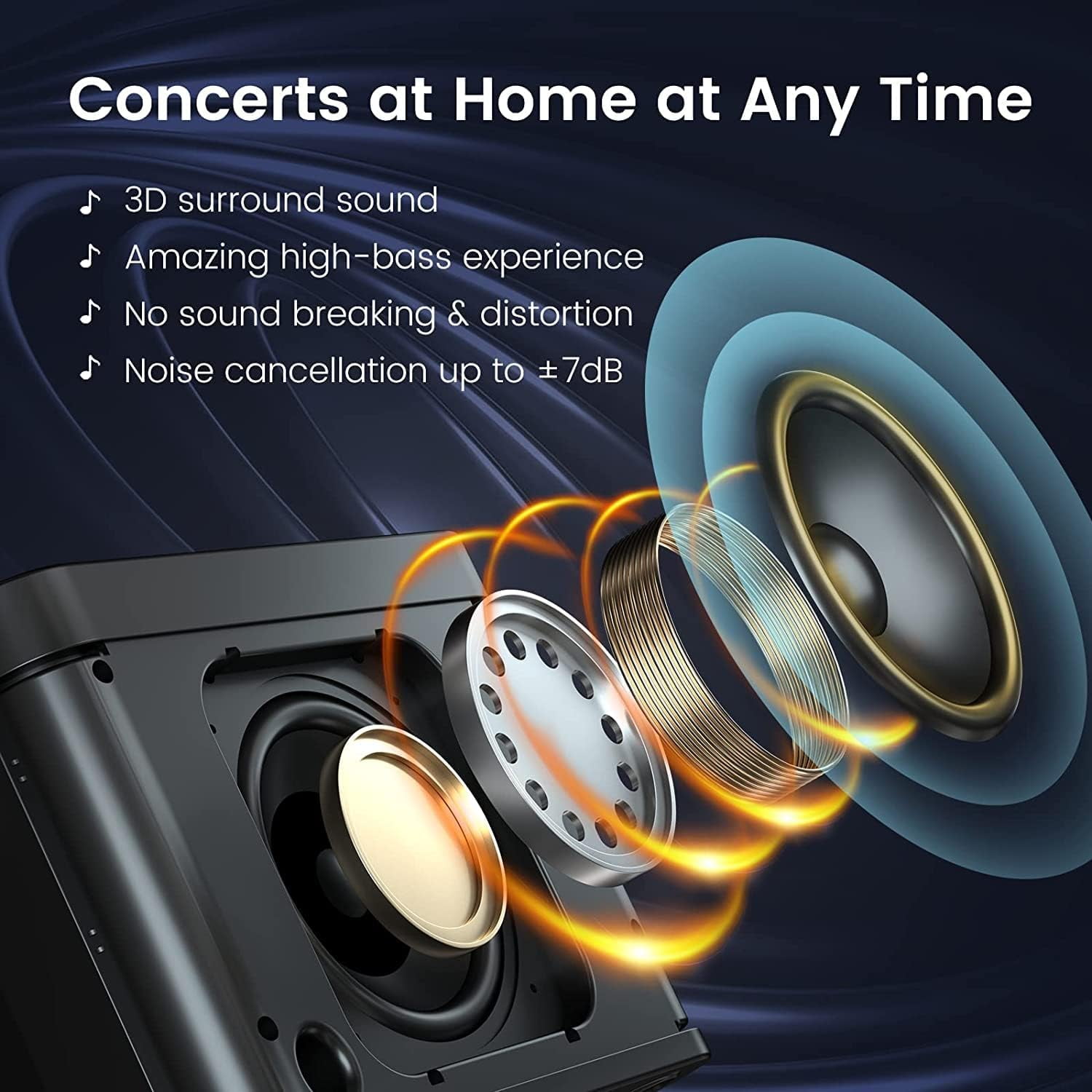 Karaoke Machine with 2 Wireless Mics, Portable Bluetooth Speaker for TV Singing, Home Party & Gifts for Adults, Kids, Boys & Girls Black